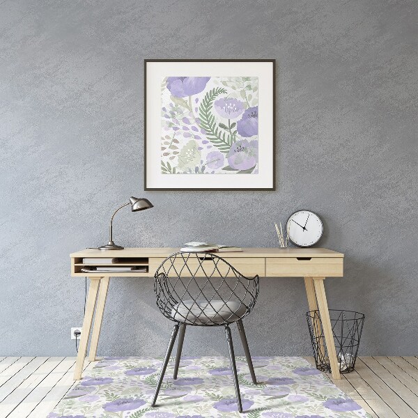 Desk chair mat pastel poppy