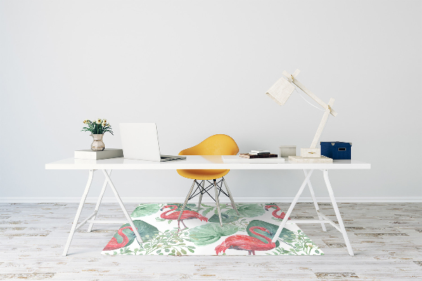 Chair mat exotic flamingos