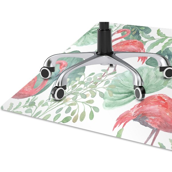 Chair mat exotic flamingos