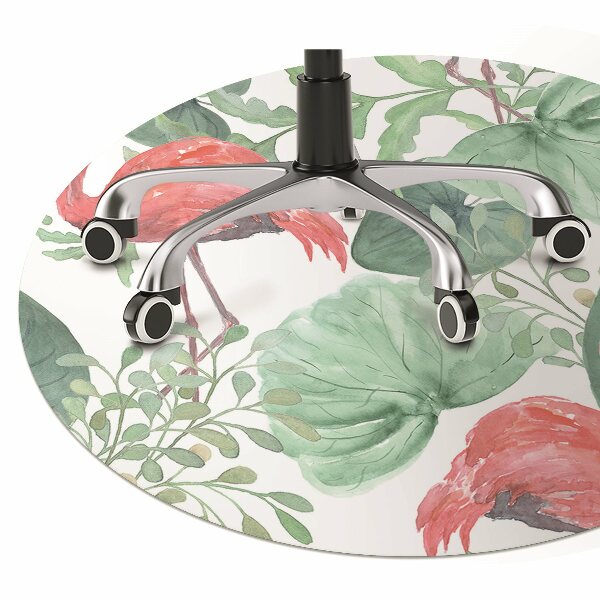 Chair mat exotic flamingos