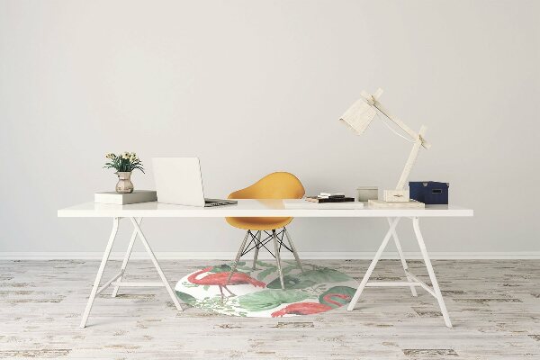 Chair mat exotic flamingos