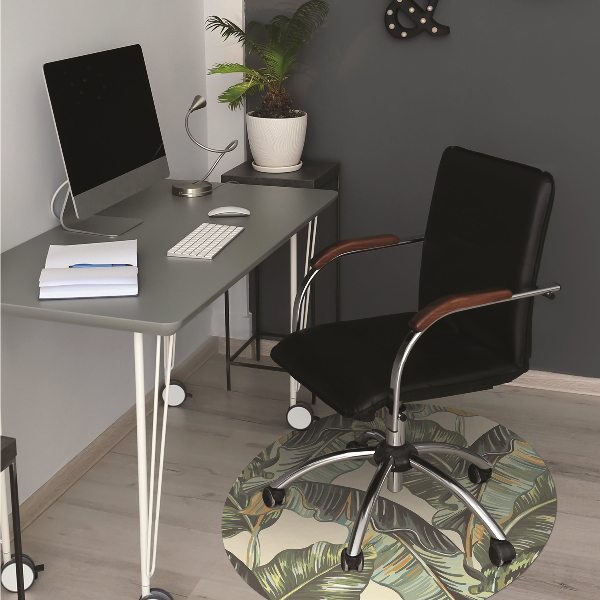 Office chair floor protector palm leaves