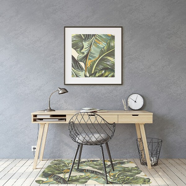 Office chair floor protector palm leaves