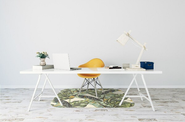 Office chair floor protector palm leaves