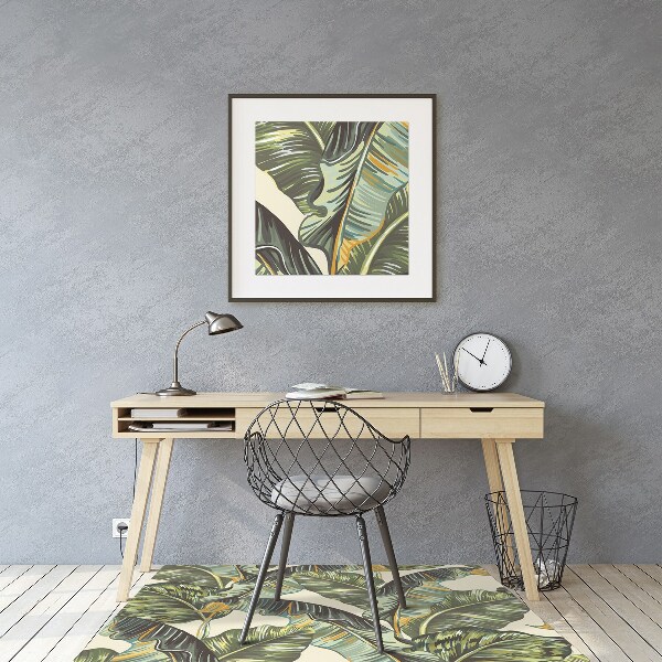 Office chair floor protector palm leaves