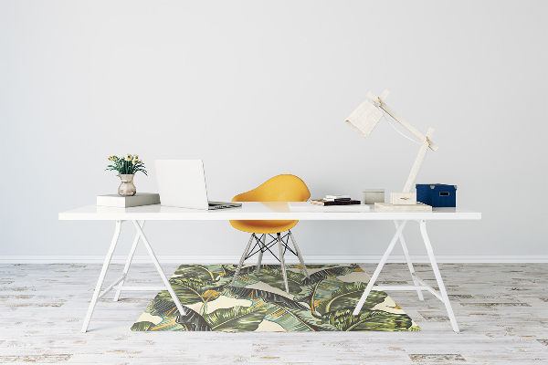 Office chair floor protector palm leaves