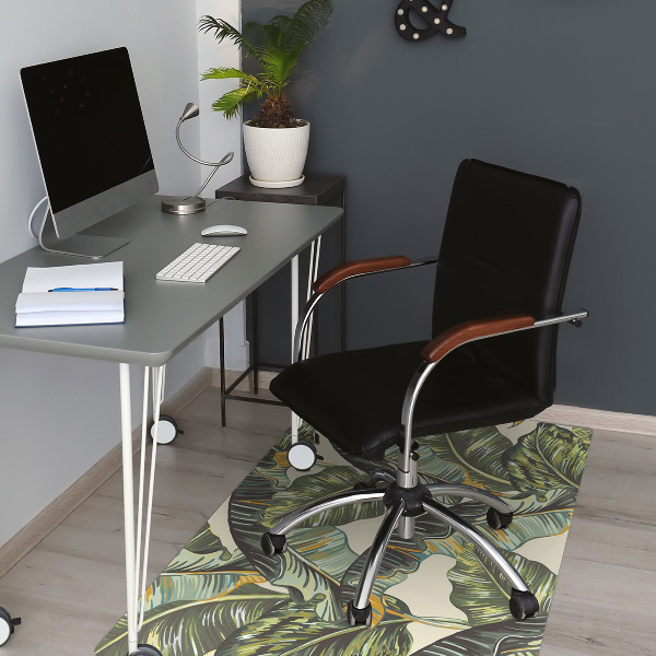 Office chair floor protector palm leaves