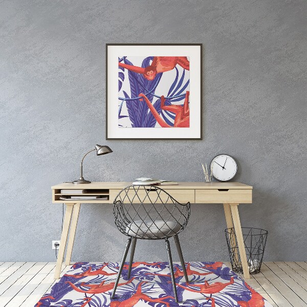 Office chair floor protector red monkey
