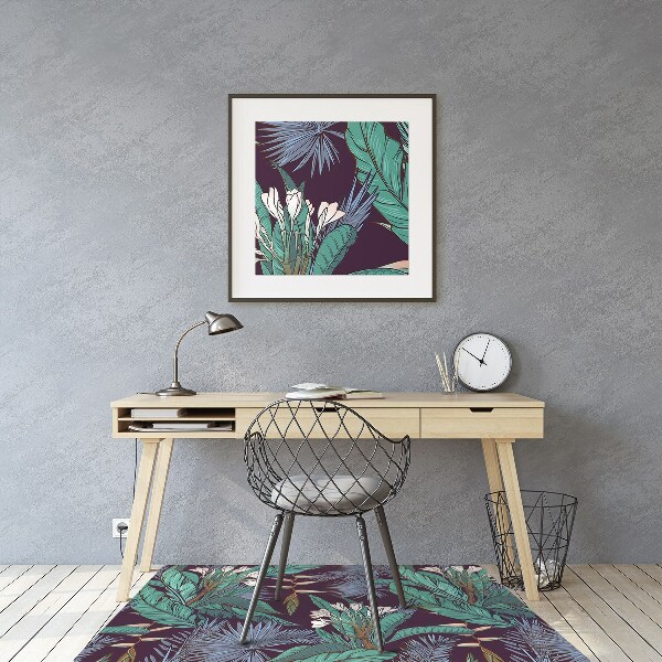 Office chair floor protector Tropical jungle