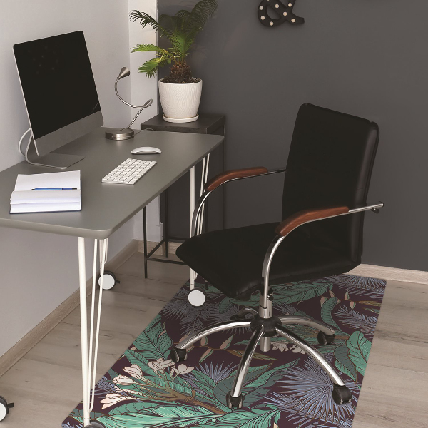 Office chair floor protector Tropical jungle