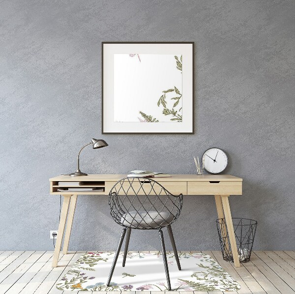 Office chair mat Spring flowers