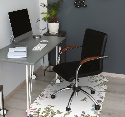 Office chair mat Spring flowers