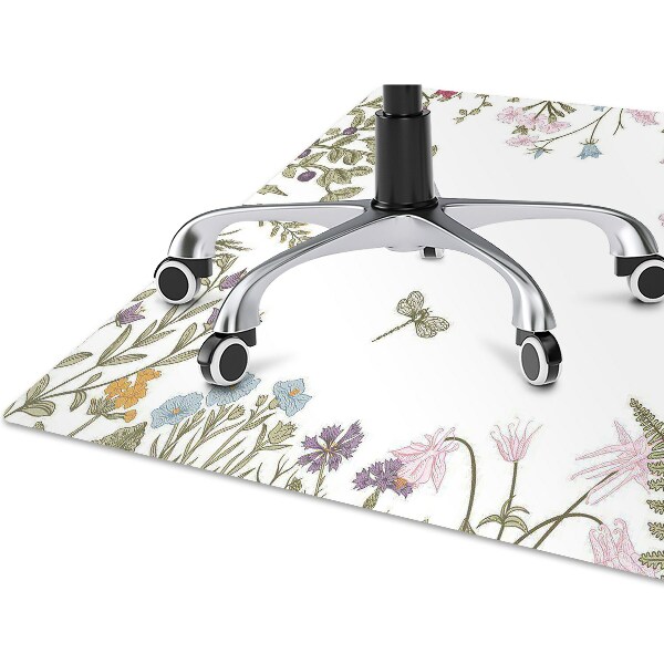 Office chair mat Spring flowers