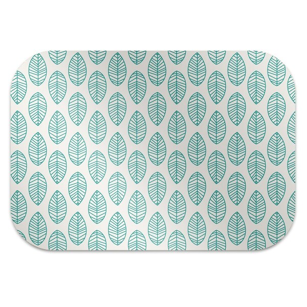 Office chair mat symmetrical leaves