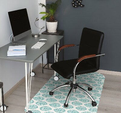 Office chair mat symmetrical leaves