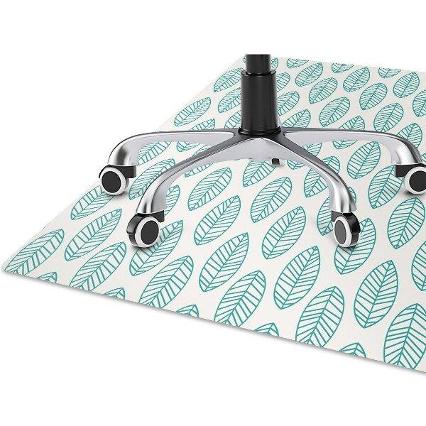 Office chair mat symmetrical leaves