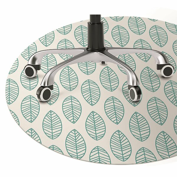 Office chair mat symmetrical leaves