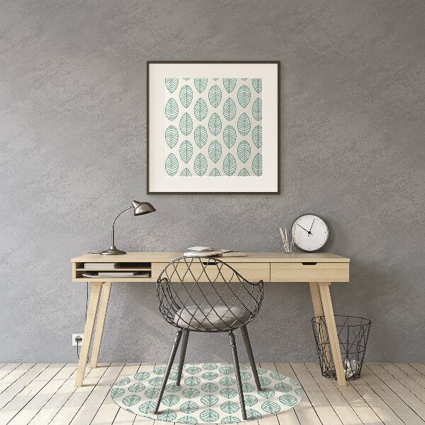 Office chair mat symmetrical leaves