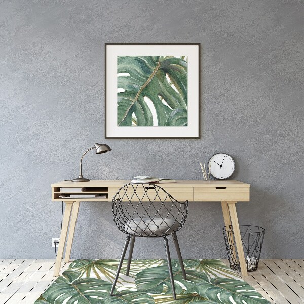 Office chair floor protector exotic plants