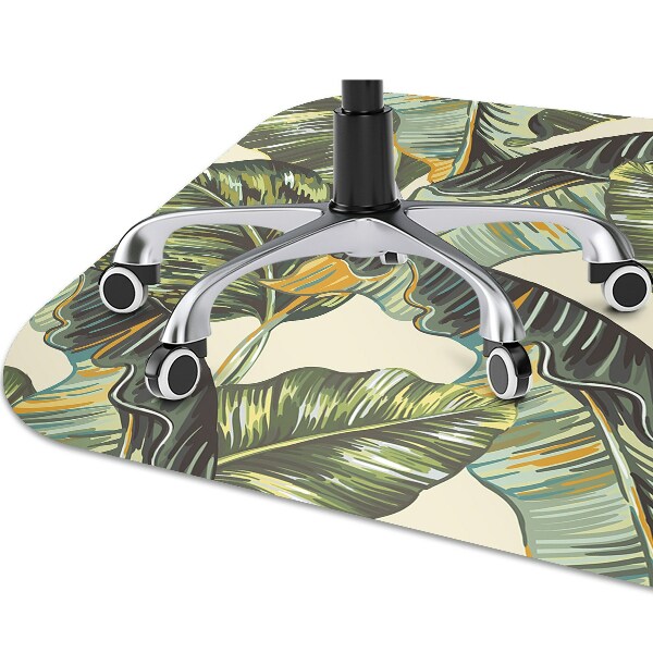 Office chair mat exotic leaves