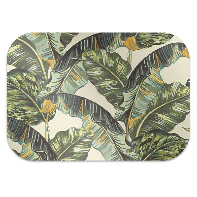 Office chair mat exotic leaves