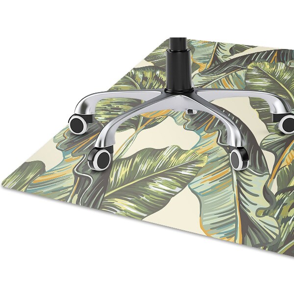 Office chair mat exotic leaves