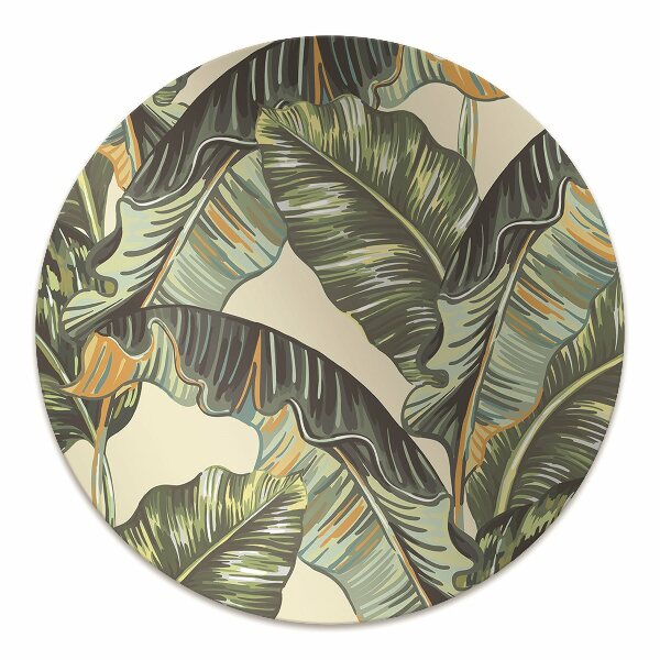 Office chair mat exotic leaves