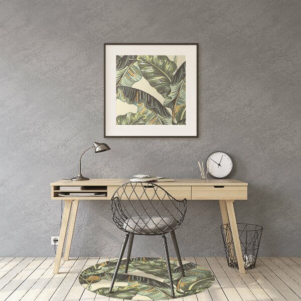 Office chair mat exotic leaves