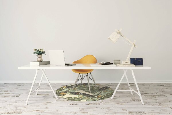 Office chair mat exotic leaves