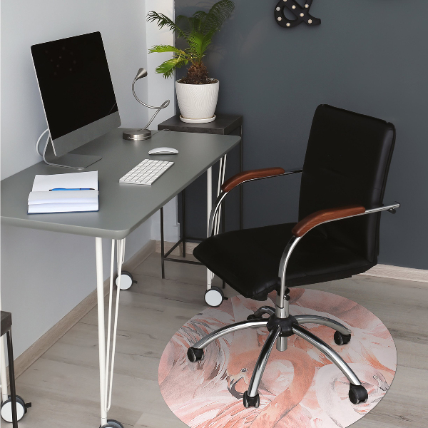 Office chair mat Flamingos