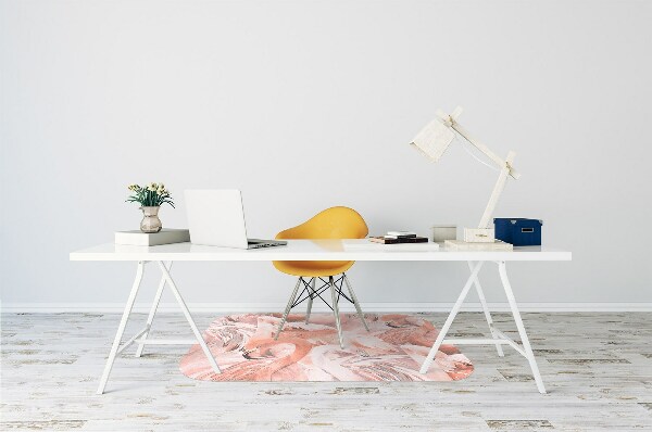 Office chair mat Flamingos