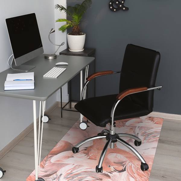 Office chair mat Flamingos