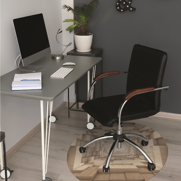 Office chair mat abstract wood