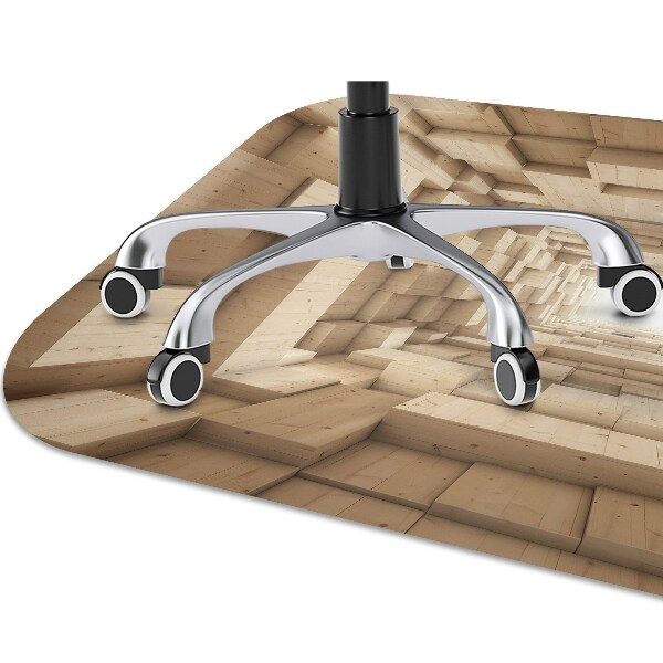 Office chair mat abstract wood