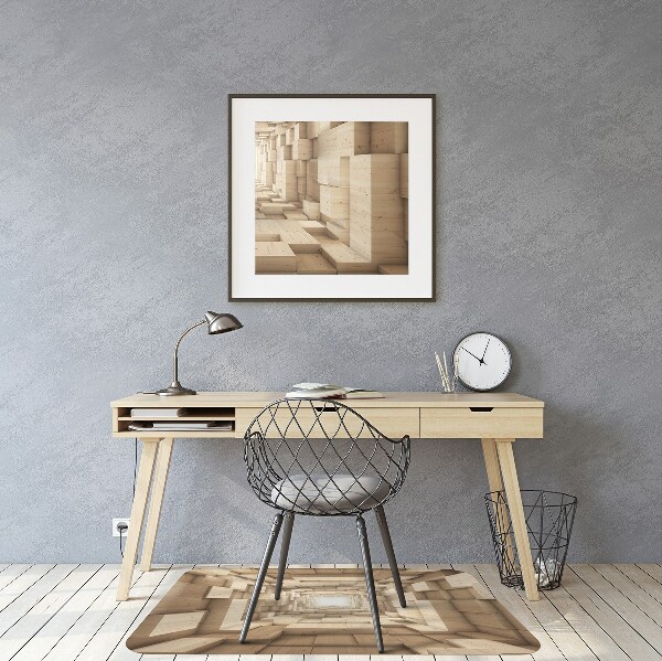 Office chair mat abstract wood