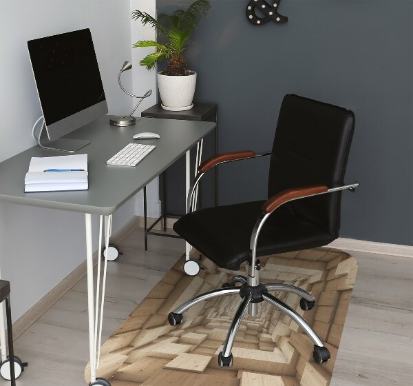 Office chair mat abstract wood