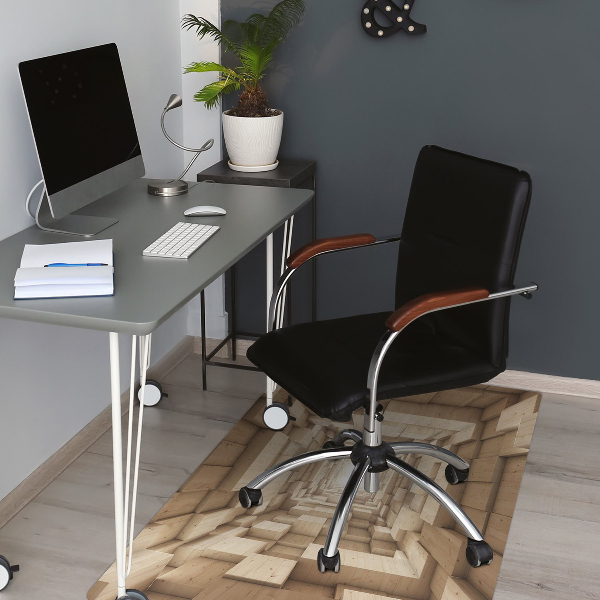 Office chair mat abstract wood