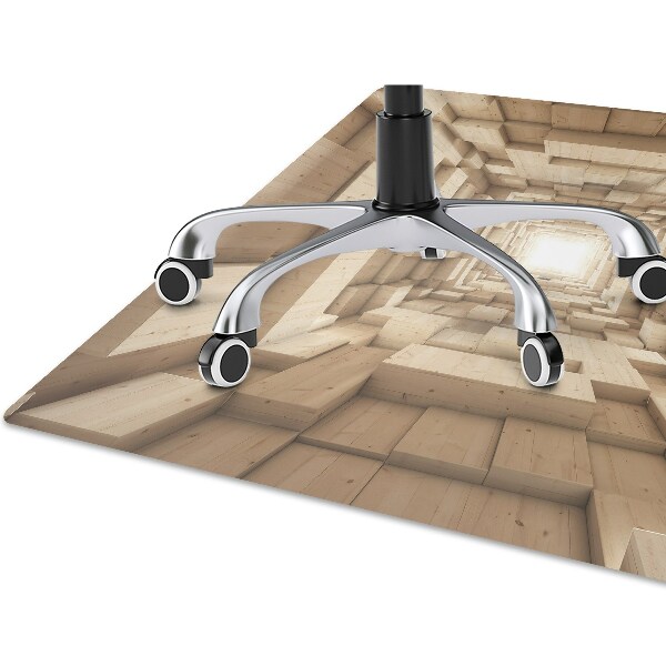 Office chair mat abstract wood