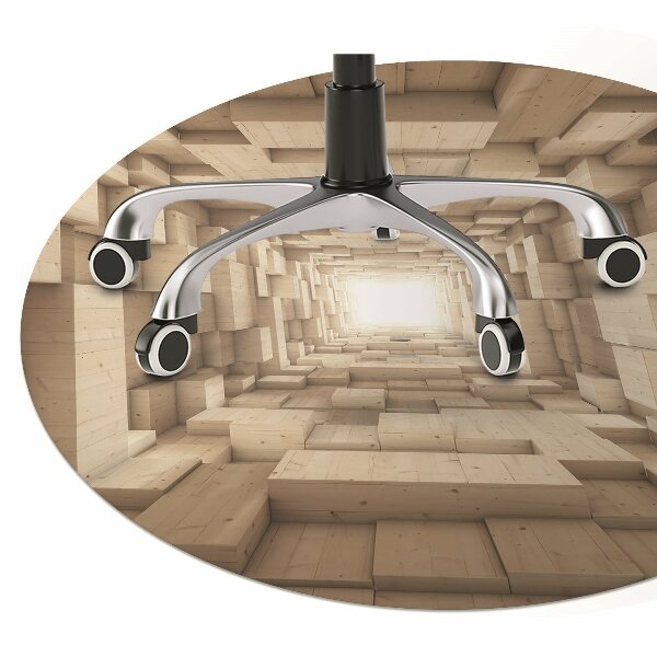 Office chair mat abstract wood