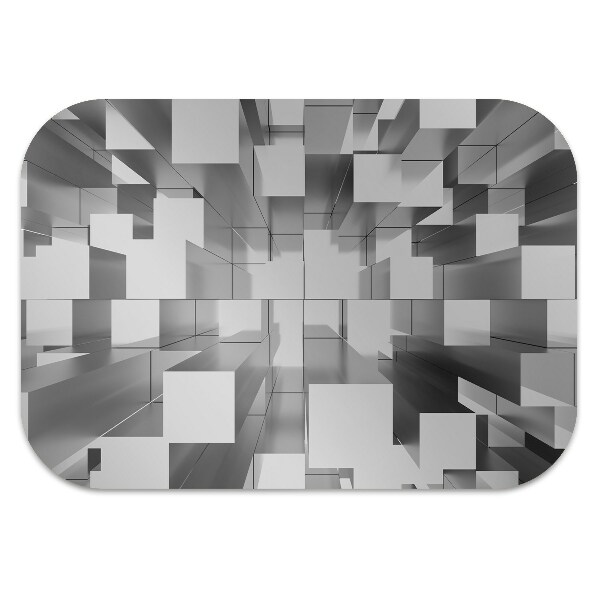 Desk chair mat gray tiles