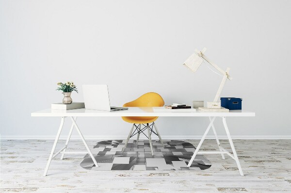 Desk chair mat gray tiles