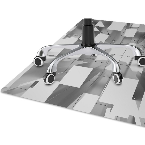 Desk chair mat gray tiles