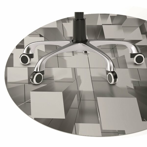 Desk chair mat gray tiles