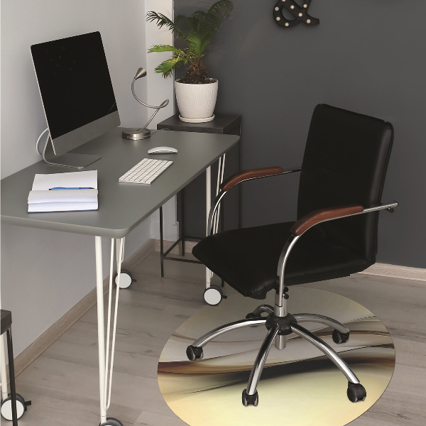 Office chair floor protector abstraction beige