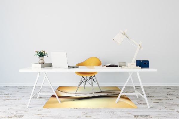 Office chair floor protector abstraction beige