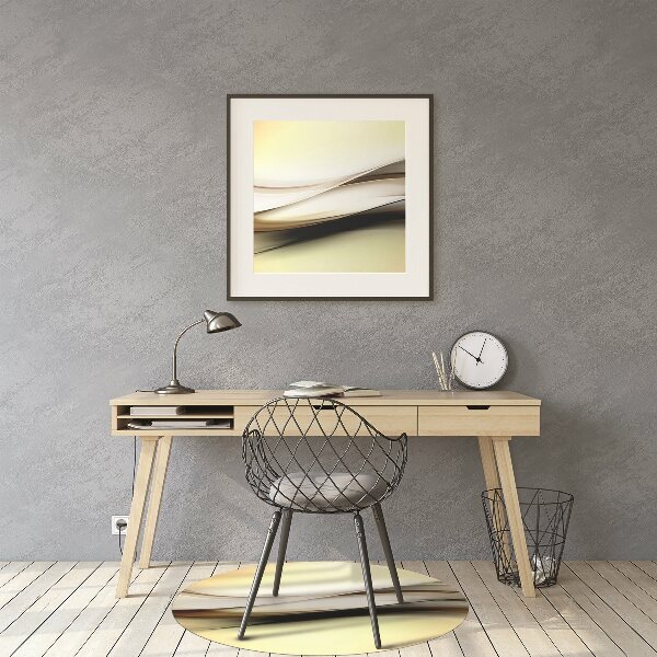 Office chair floor protector abstraction beige