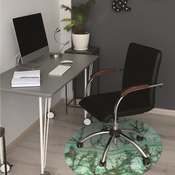Desk chair mat Marble turquoise