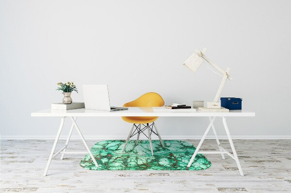 Desk chair mat Marble turquoise