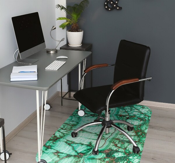 Desk chair mat Marble turquoise