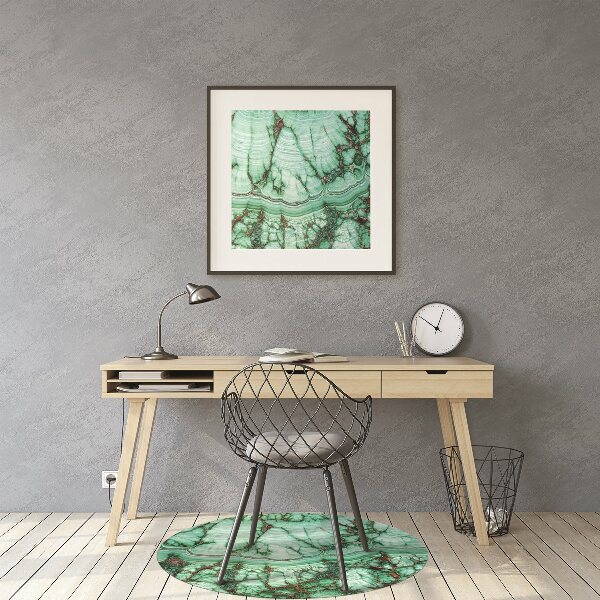 Desk chair mat Marble turquoise